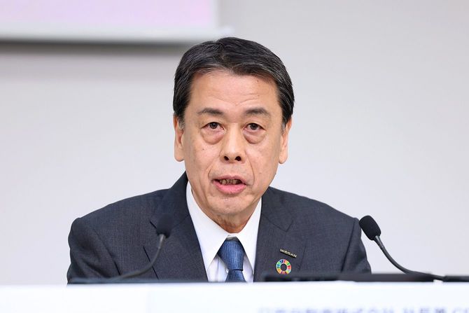 日産自動車の内田誠社長、2025年2月13日、横浜市西区