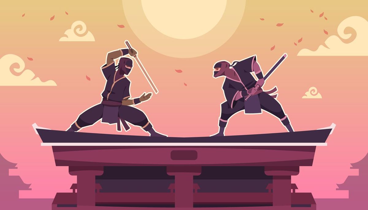 忍者の戦いのイラスト
