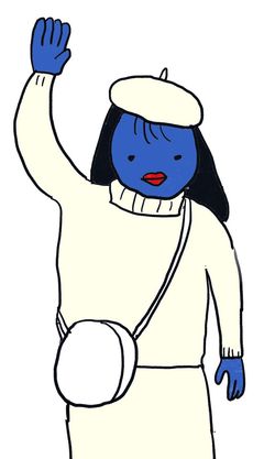 森前会長の発言に抗議して白いジャケットを着る、国会の女性議員の「ホワイトアクション」に賛同し、白い服を着た笛美さんの自画像＝笛美さん提供