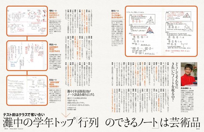 プレジデントFamily2010年5月号「灘中の学年トップ『行列のできるノート』は芸術品」