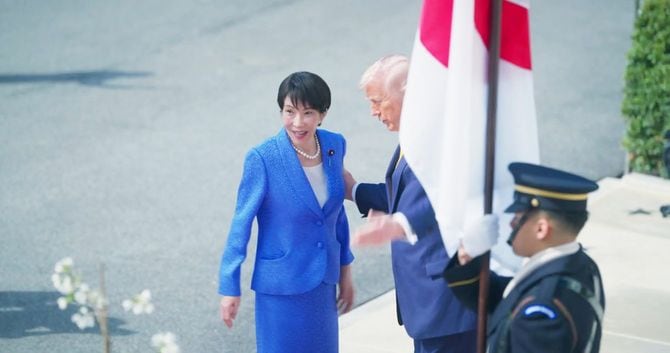 2026年3月19日、ホワイトハウスを訪問する高市早苗首相
