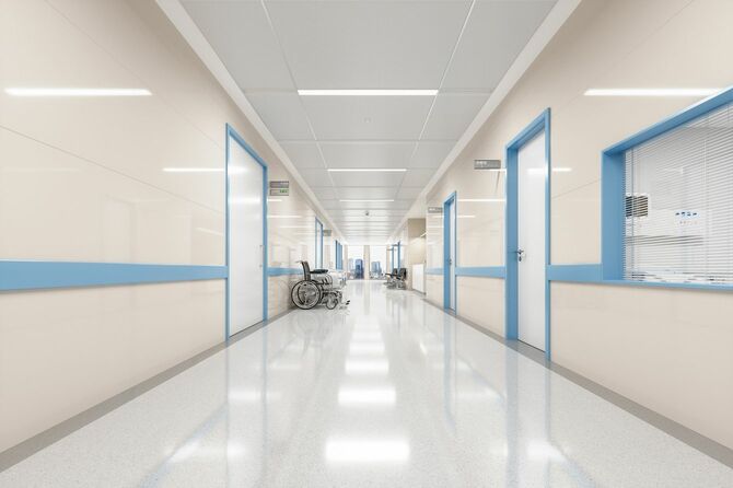 近代的な病院の廊下