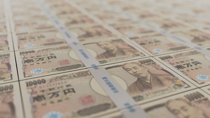 日本の1万円の札束