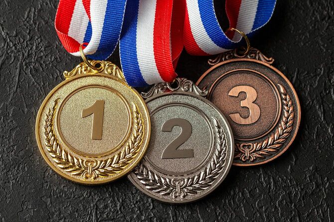 1位、2位、3位のメダル