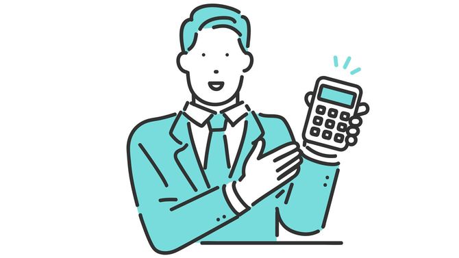 電卓で見積もりをするビジネスパーソン