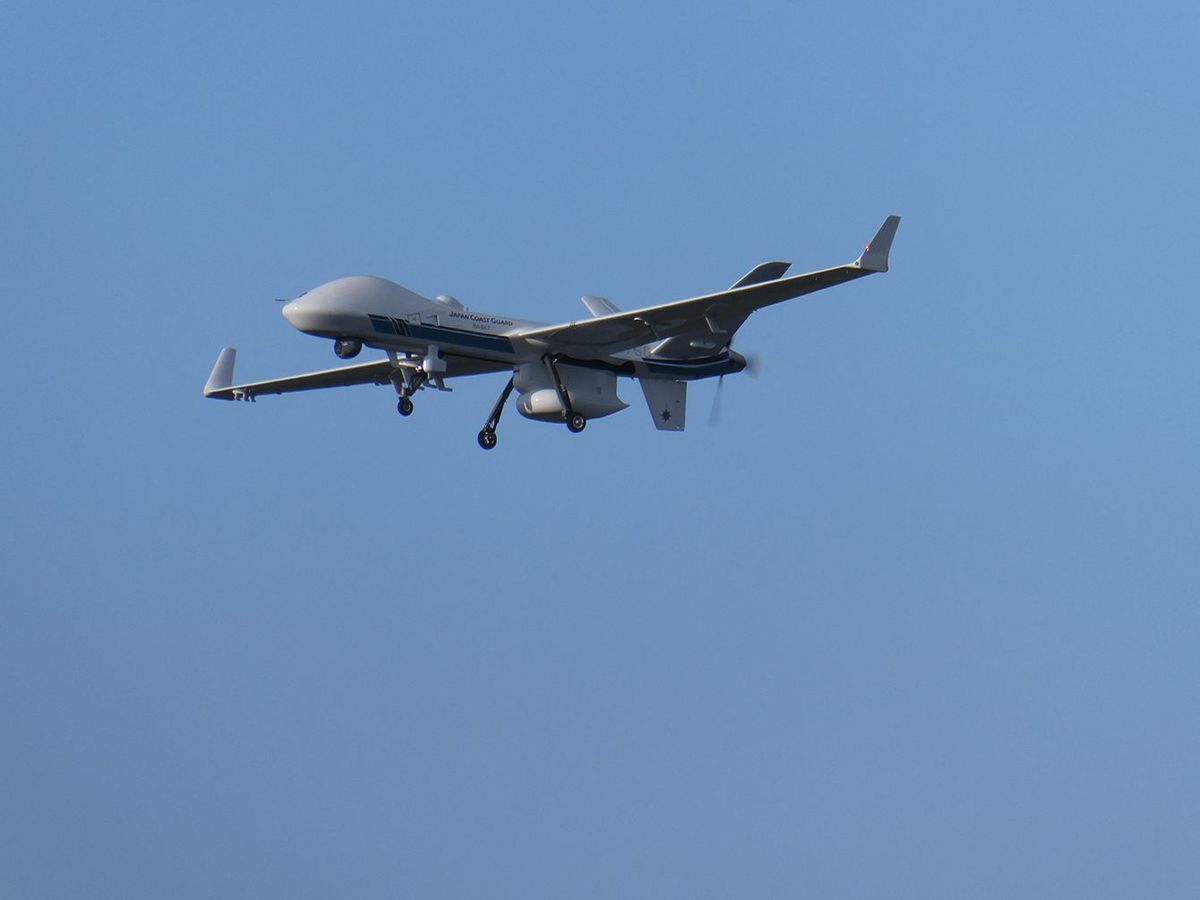 【飛行中】シーガーディアンは、海上保安庁が導入し、飛行する無人機「シーガーディアン」