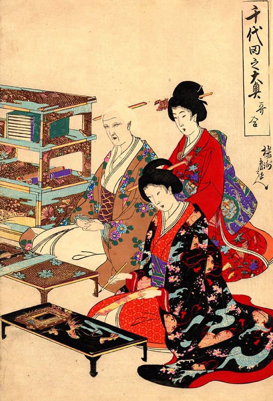 橋本（楊洲）周延作「千代田之大奥　歌合」