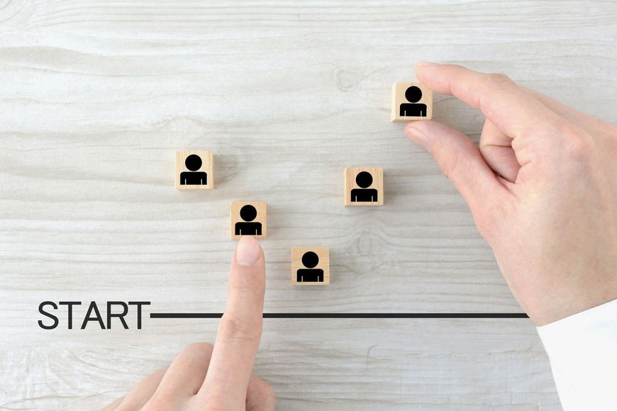 スタートラインとそれぞれの位置