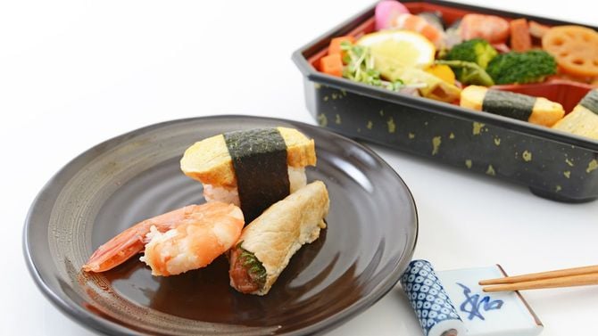 買ってきたおいしそうな握りずし