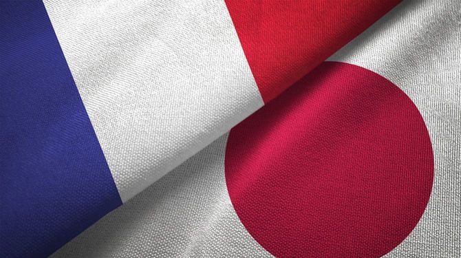 日本とフランス国旗