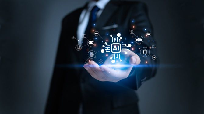 手のひらの上にAIサービスがあるイメージ画像