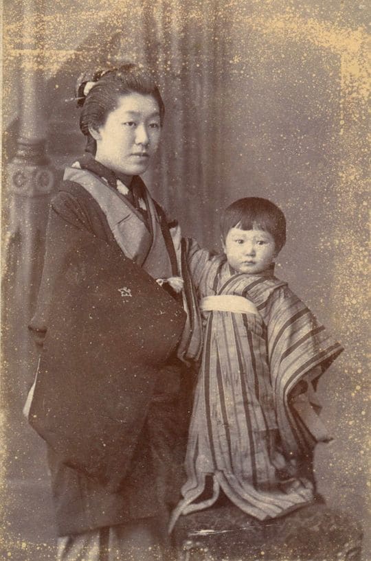 小泉八雲の妻セツと長男の一雄