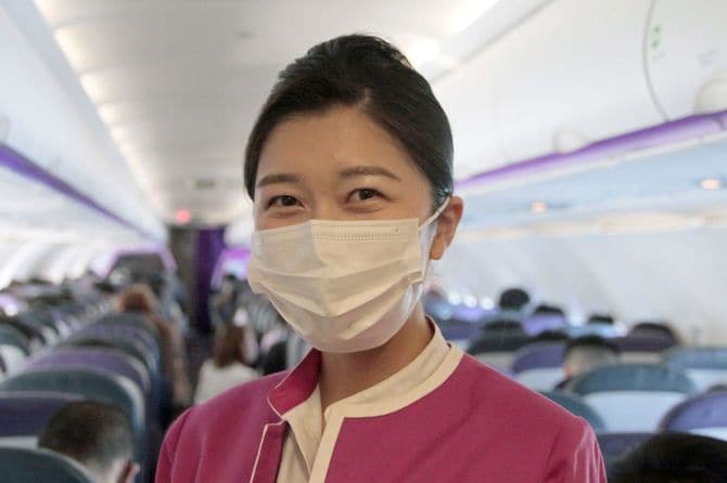 新千歳ー那覇線を担当する客室乗務員