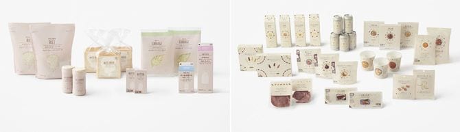 「L basic」の商品（左）、「L marche」の商品（右）