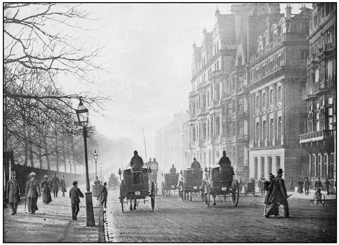 ロンドンの街並みを写したアンティーク写真