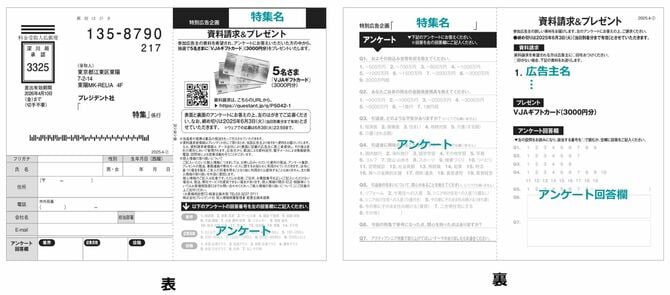 資料請求 誌面:はがき