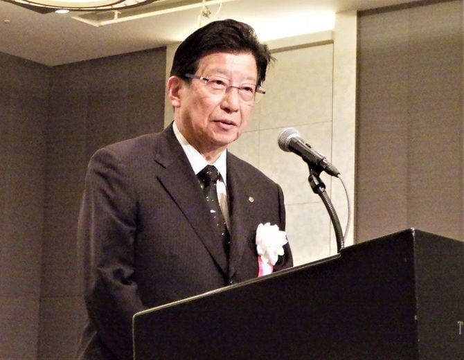 期成同盟会総会でも「山梨県の調査ボーリングをやめろ」を撤回しなかった川勝知事(東京都内)