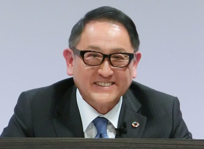 トヨタ、いすゞが資本提携を発表し、記者会見に臨むトヨタ自動車の豊田章男社長＝2021年3月24日、東京都内