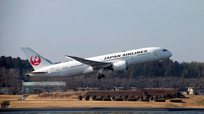 JAL 国際線機材のボーイング787-9型機。