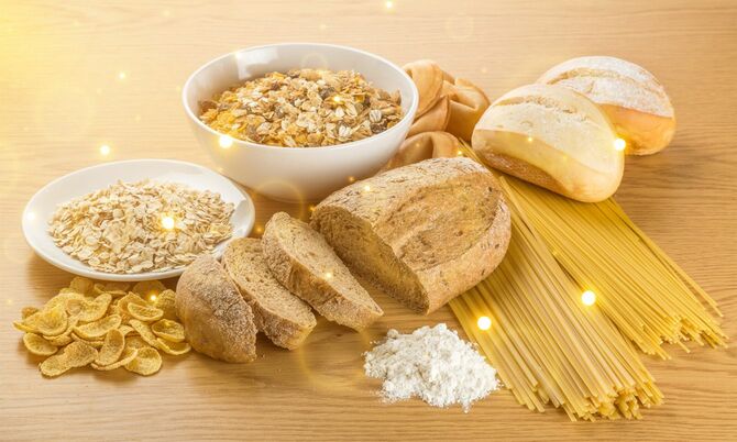 小麦を使ったパン、パスタやコーンフレークなどの穀物食品