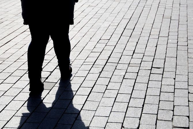 太った女性のシルエット