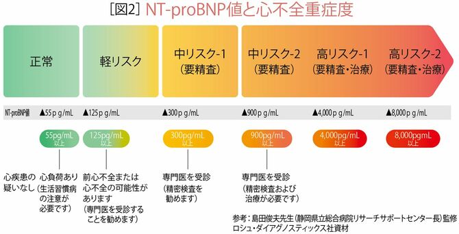 ［図2］ NT-proBNP値と心不全重症度