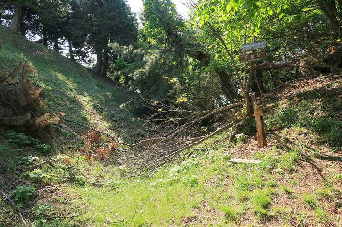 横堀。斜面が明らかに人工的