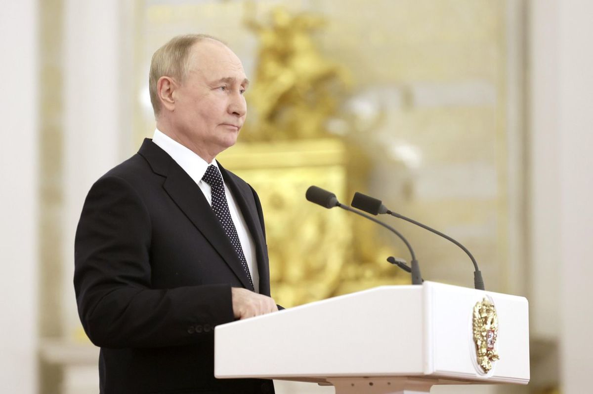 演説するプーチン大統領「核の3本柱」の開発継続
