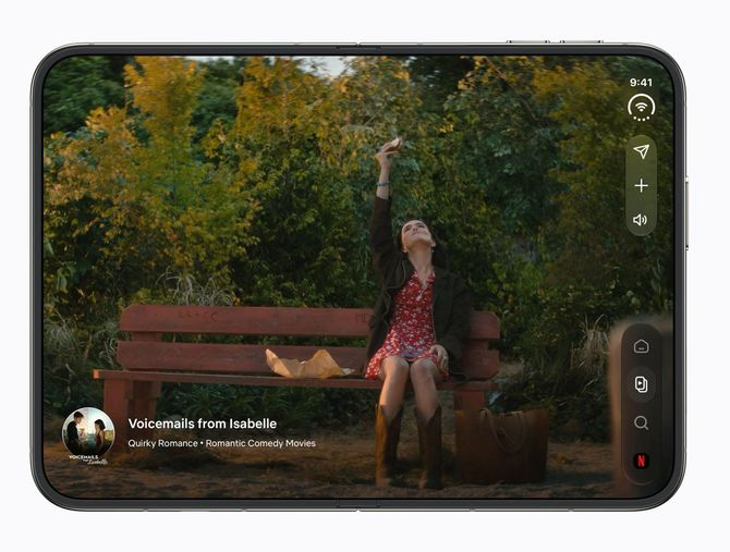 iPhone DUOを広げて動画再生した画面