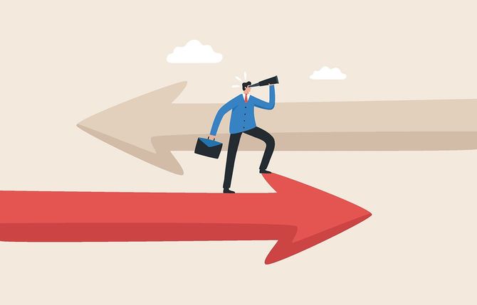 経済や将来を予測するビジネスの方向性を見るためのビジョン