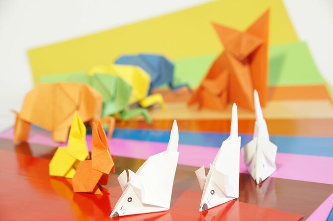 折り紙で作った動物たち