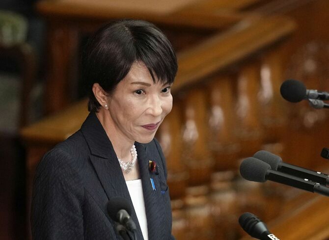 衆院本会議で就任後初となる施政方針演説をする高市早苗首相＝2026年2月20日