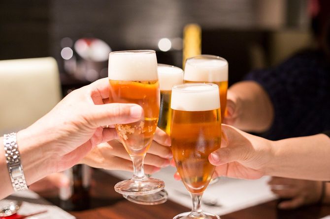 ビールで乾杯
