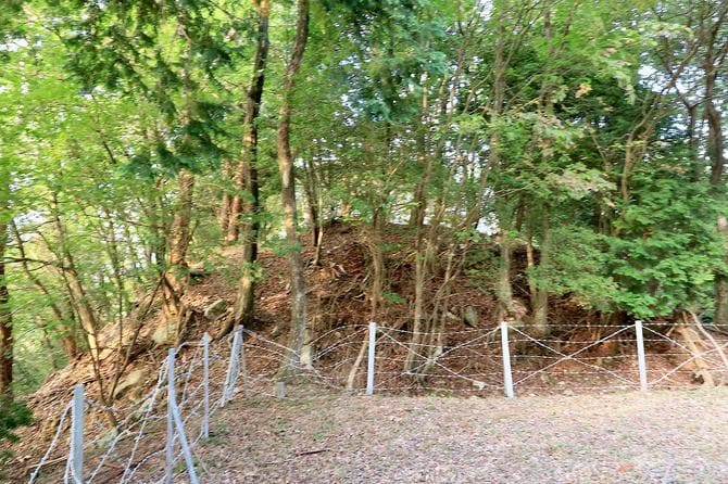 下段の曲輪から本丸方面