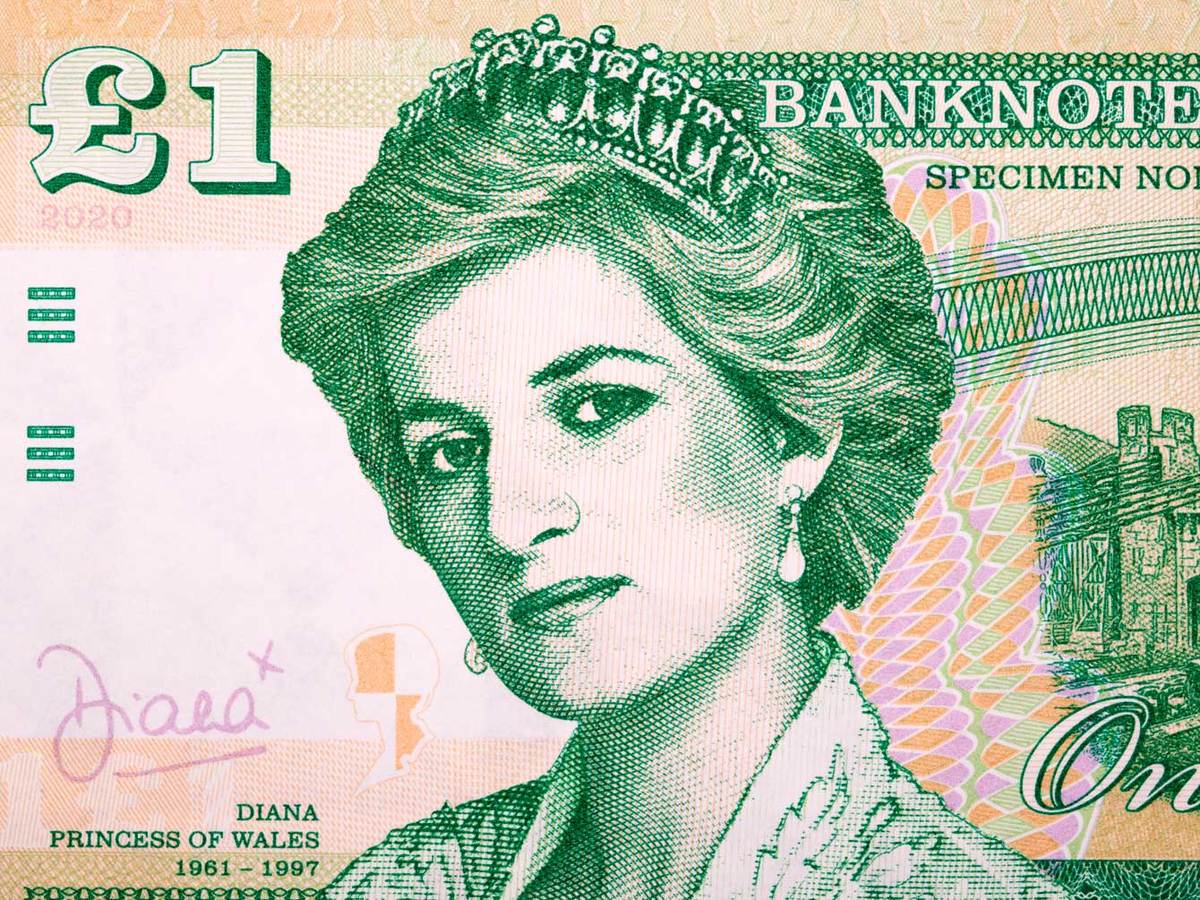 紙幣に印刷されたダイアナ妃の肖像画