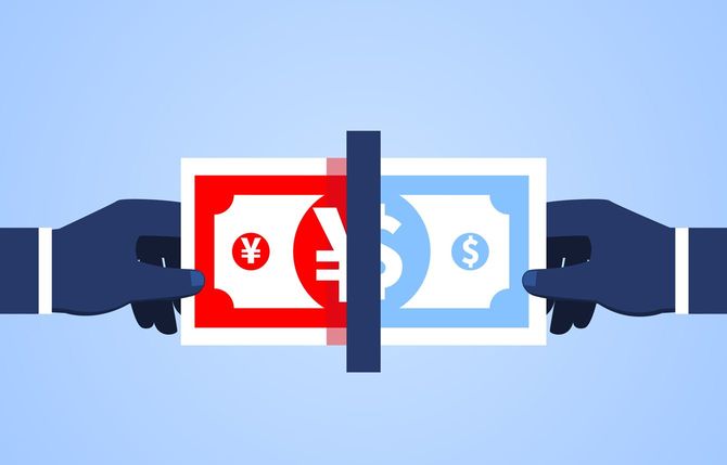 ドルと円で綱引き