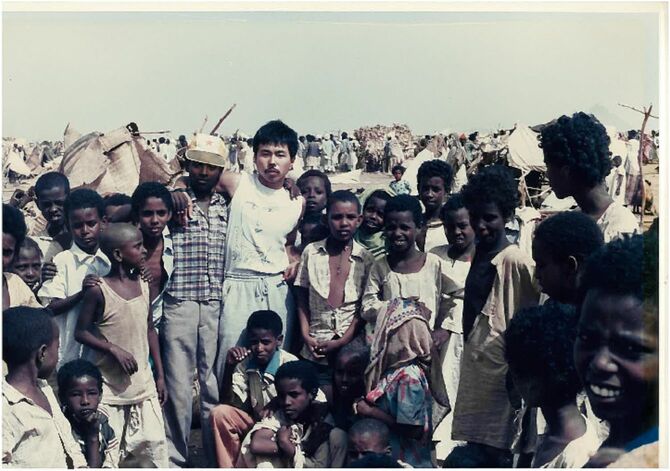 1985年のポートスーダン。エチオピア難民のキャンプ。