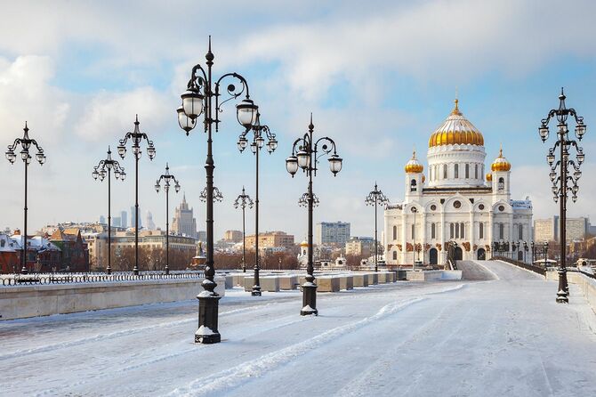 キリスト教の救世主キリストのモスクワの冬