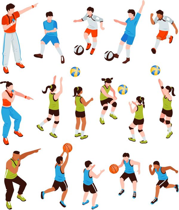 コーチと部活に励む子供たち