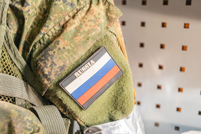 ロシア軍の軍隊のクローズアップ画像