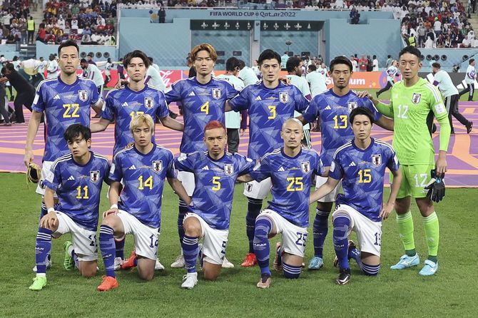 2022 FIFAワールドカップ、グループEの日本対スペイン戦前の日本代表先発メンバー