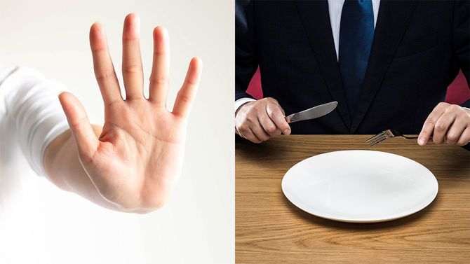 「やめる」、「空腹」