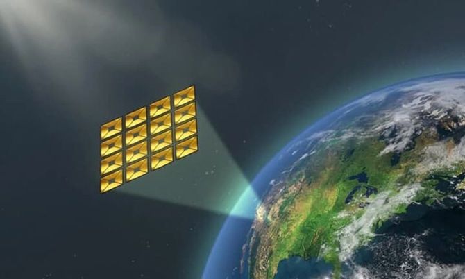 宇宙で太陽光発電を収集し、マイクロ波でエネルギーを地球に送信する