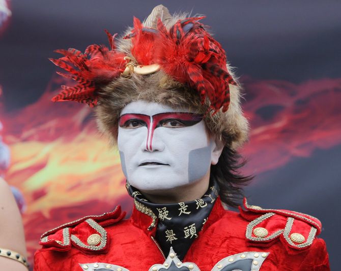 映画「ゴーストライダー2」の公開直前イベント＝2013年2月4日、東京都江東区