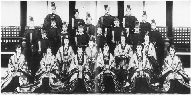 京都御所に集った旧皇族一族