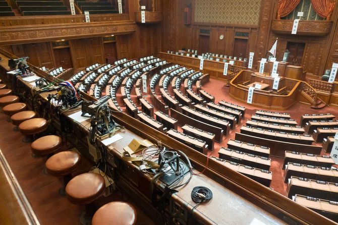 記者席から見た衆議院議場