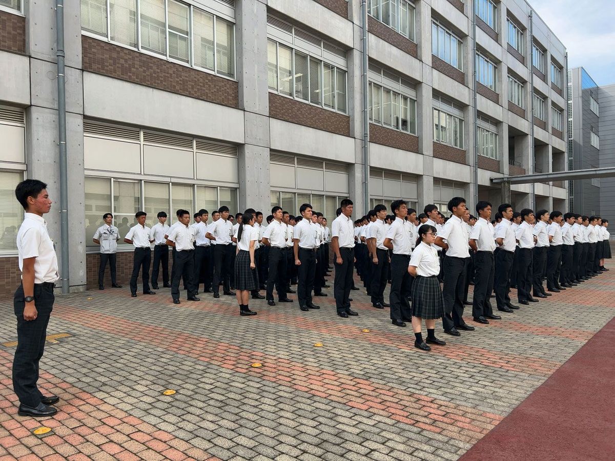 トヨタ工業学園の朝礼の様子