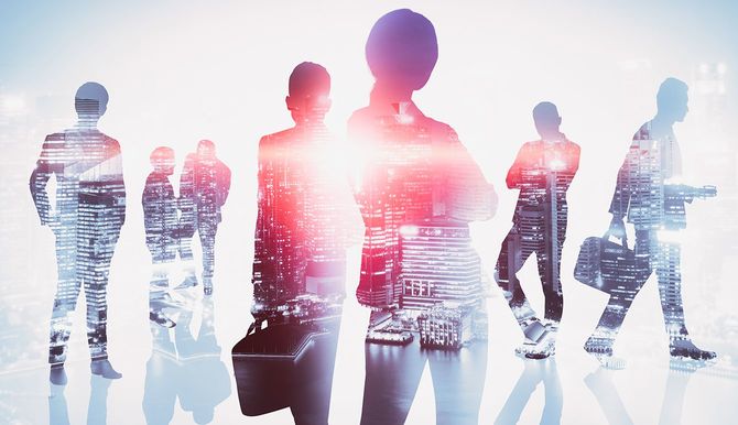 多くのビジネスの人々の抽象的なイメージ