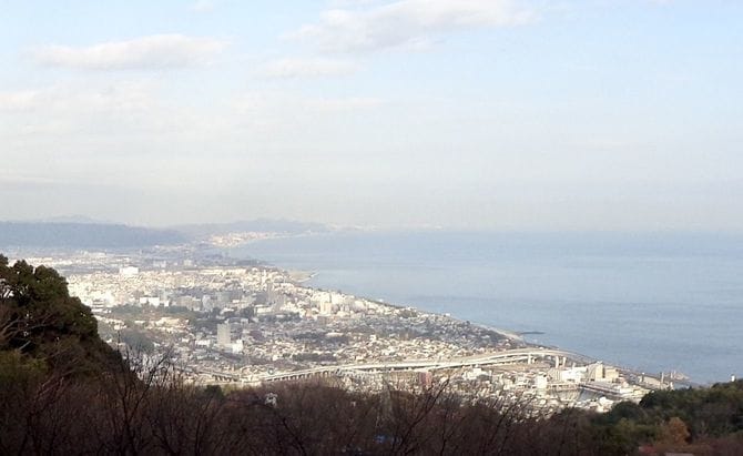 石垣山城の二の丸よりから小田原中心部の眺め