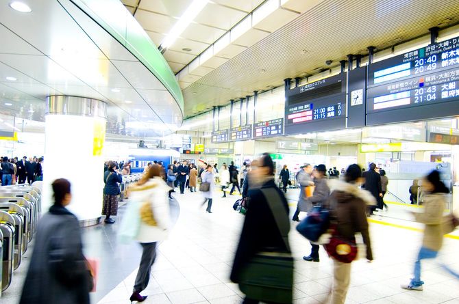 駅のラッシュアワー
